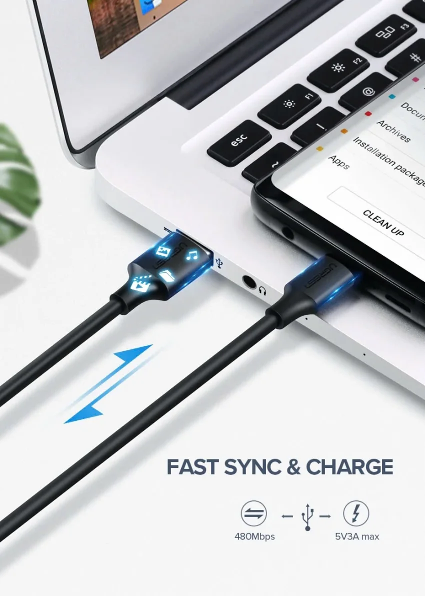 Ugreen 60119 0.25M Dây USB 2.0 sang USB Type-C US287 — ảnh 6