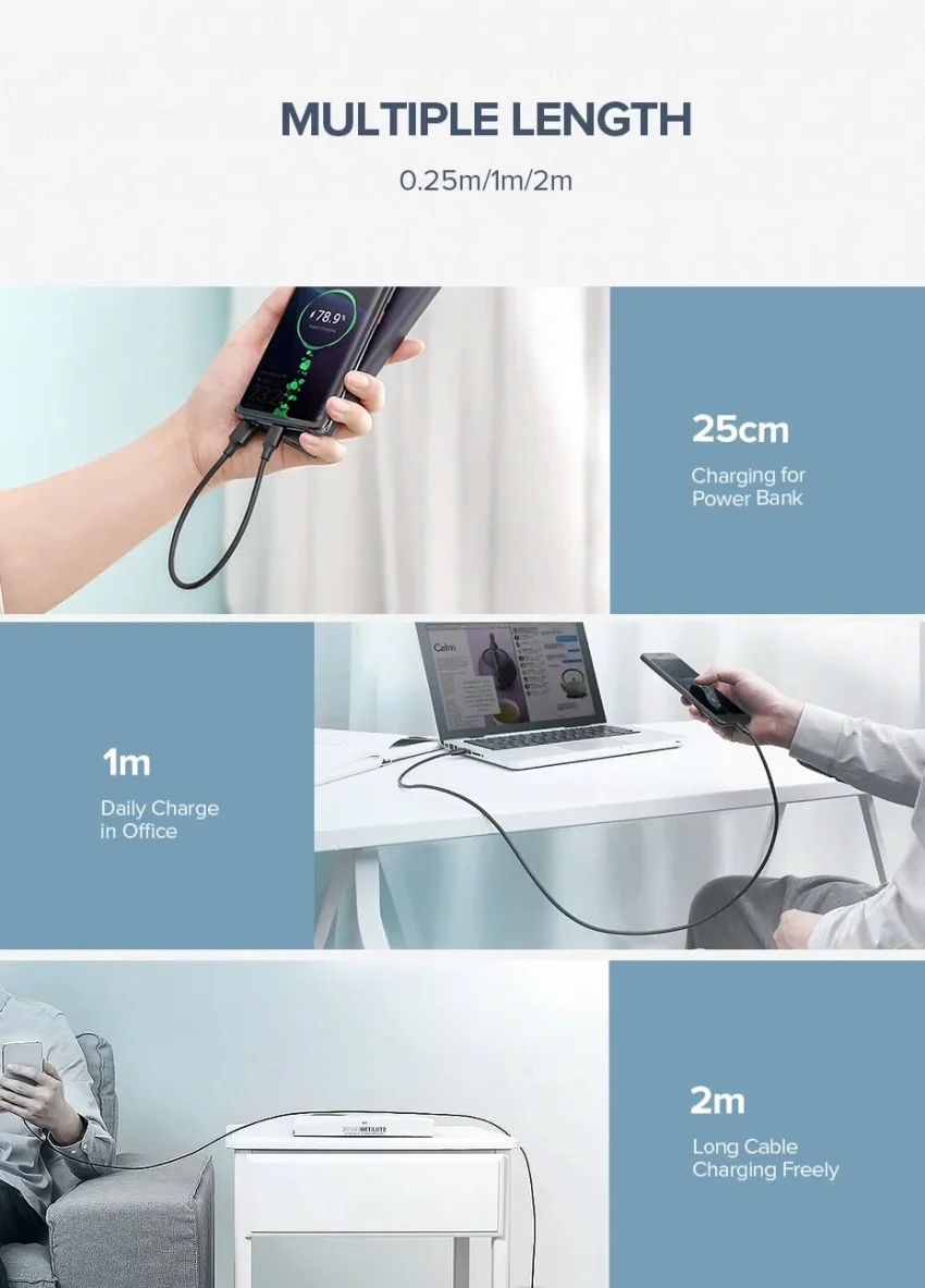 Ugreen 60119 0.25M Dây USB 2.0 sang USB Type-C US287 — ảnh 7