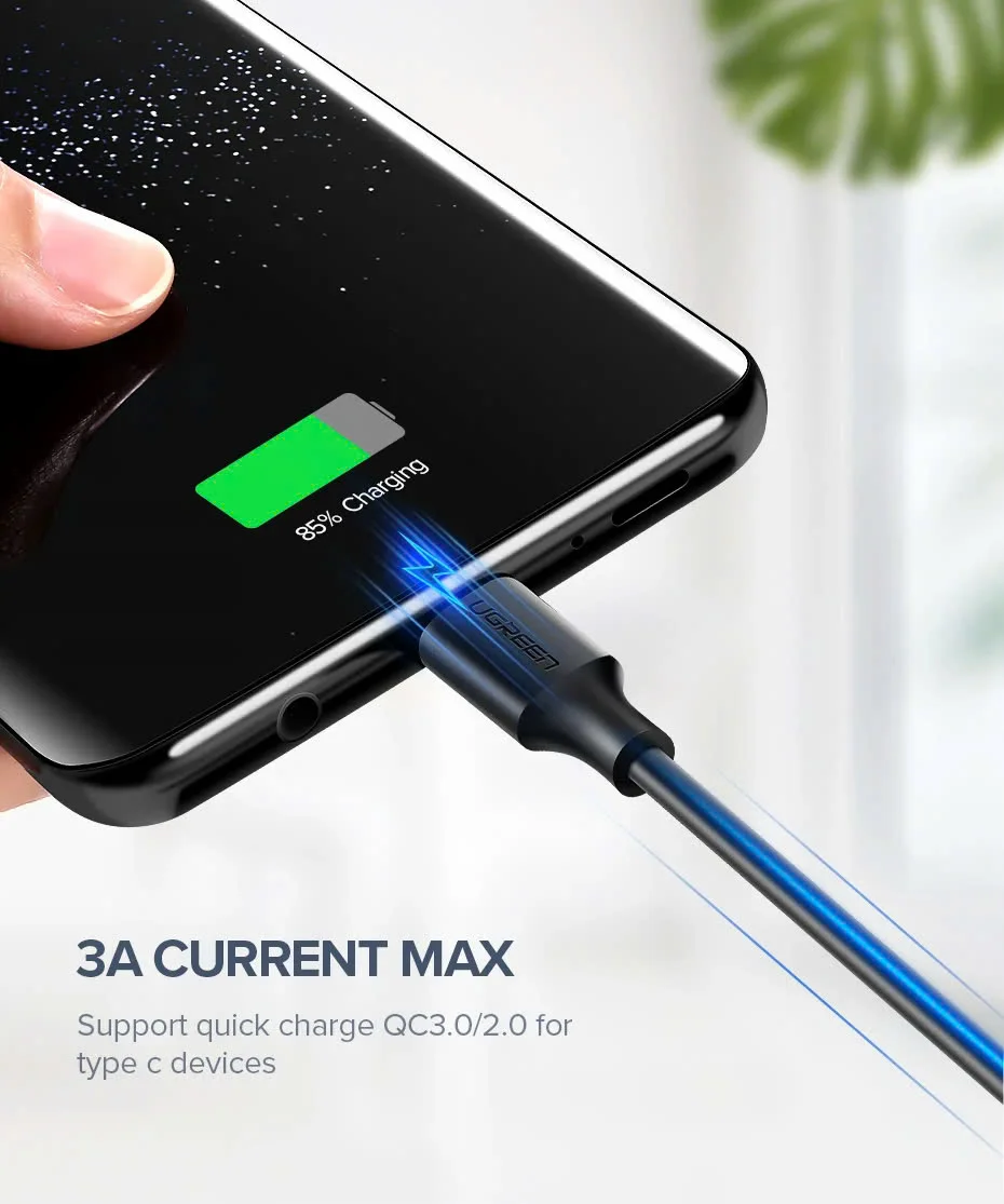 Ugreen 60119 0.25M Dây USB 2.0 sang USB Type-C US287