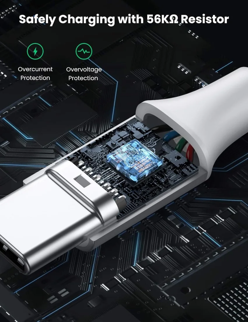 Ugreen 60129 0.25m cáp usb ra type c bọc nhôm màu bạc US288 — ảnh 5
