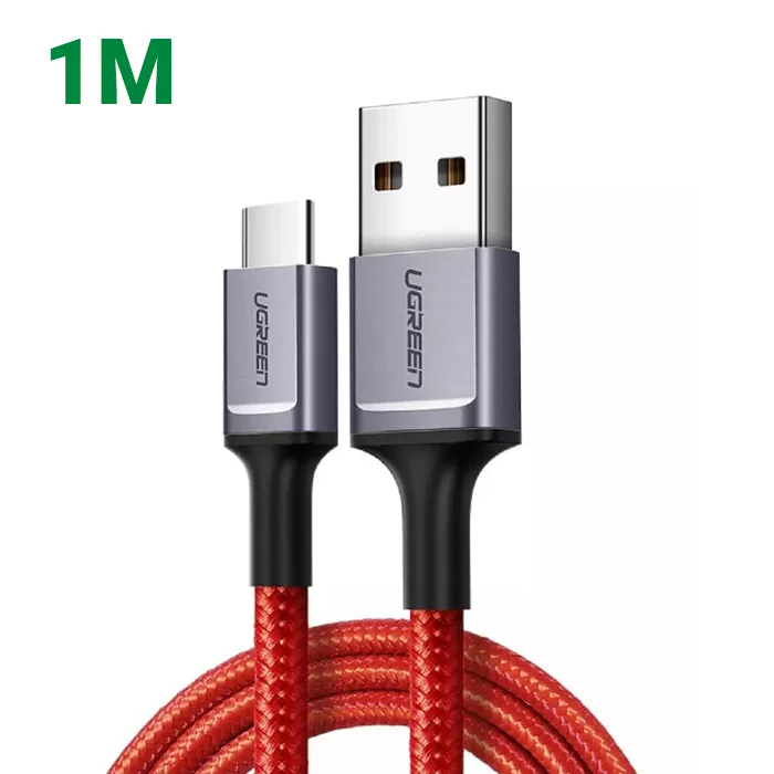 Ugreen 60184 1M màu đỏ cáp USB A ra type C sạc nhanh US292