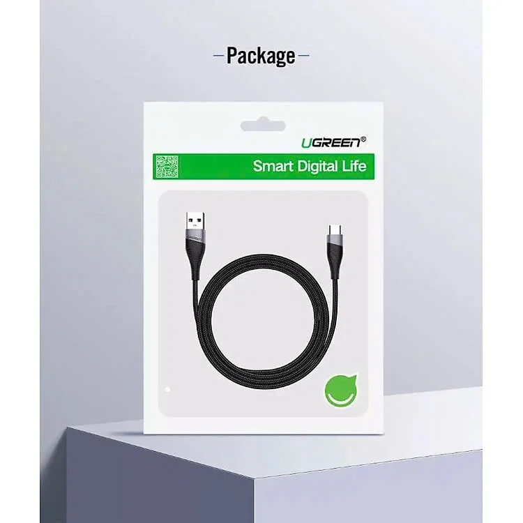 Ugreen 60205 1M Màu Xám Dây USB Type C truyền dữ liệu và sạc ED022