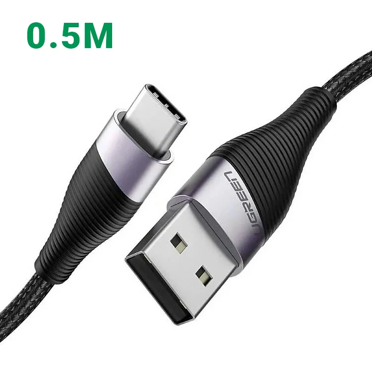 Ugreen 60204 0.5M Màu Xám Dây USB Type C truyền dữ liệu và sạc ED022
