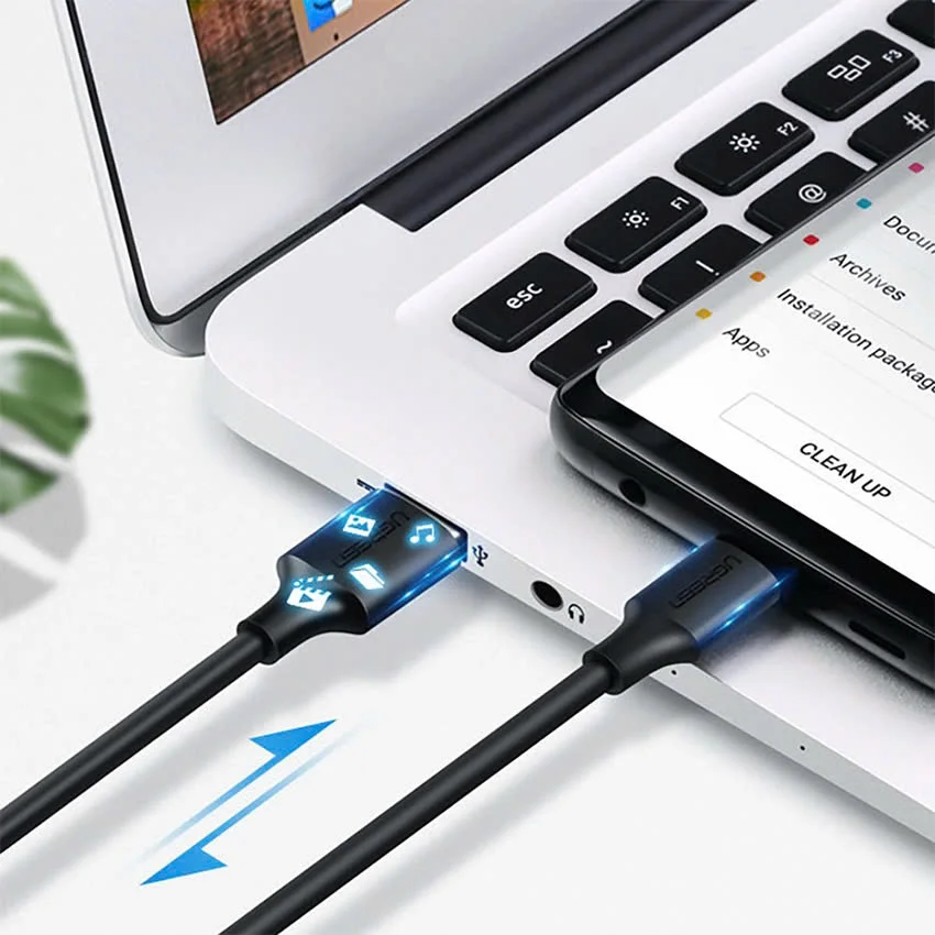 Ugreen 60225 3m 2.0 màu trắng cáp Usb ra Type C sạc và truyền dữ liệu US287 — ảnh 4
