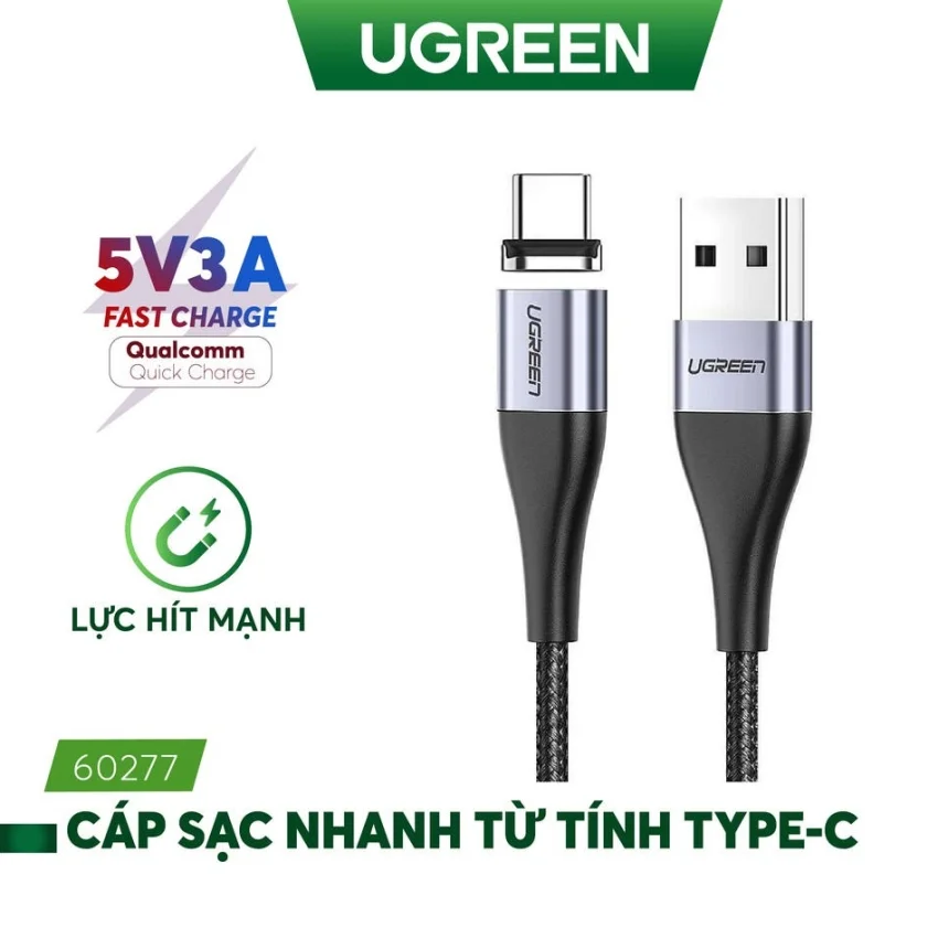 Ugreen 60277 1M đầu hít Type c + cáp USB từ tính sạc nhanh và truyền dữ liệu ED024 — ảnh 2