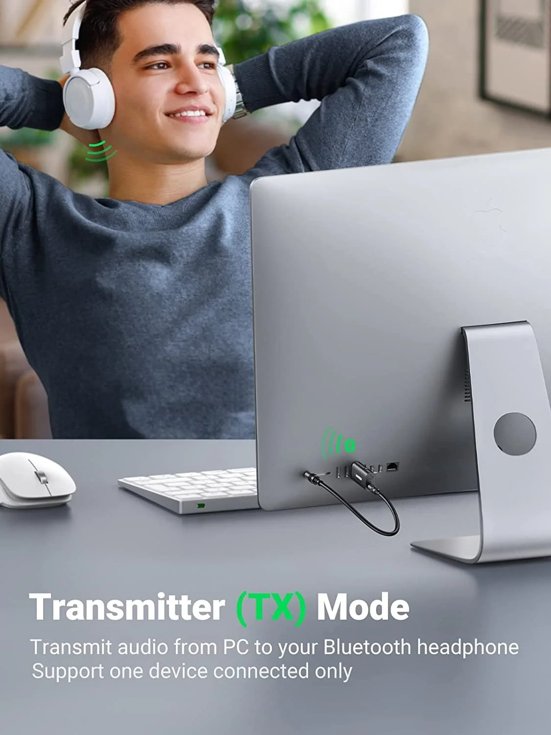 Ugreen 60300 with Audio Cable USB 2.0 to 3.5mm Bluetooth Transmitter Receiver Adapter CM523