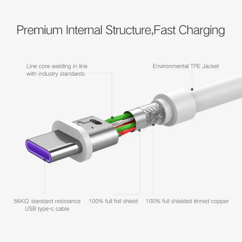 Ugreen 60726 2M 5A màu Trắng Dây USB type c 2.0 sạc và dữ liệu truyền từ máy tính ra điện thoại US253 — ảnh 3