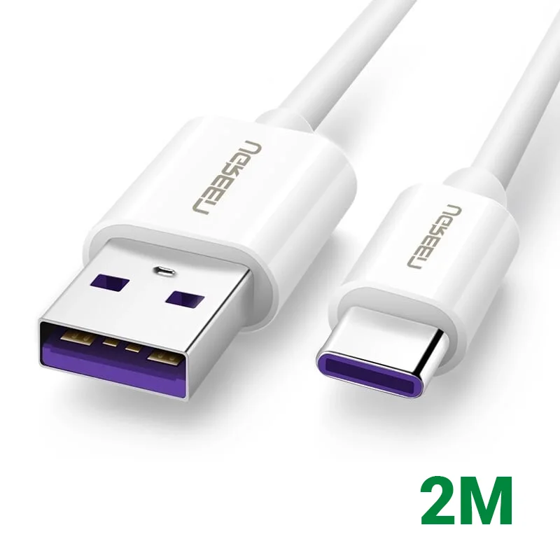 Ugreen 60726 2M 5A màu Trắng Dây USB type c 2.0 sạc và dữ liệu truyền từ máy tính ra điện thoại US253
