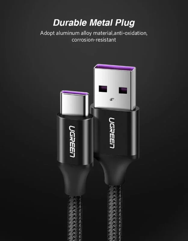 Ugreen 60728 0.25M 5A Cáp dữ liệu USB Type-C sang USB 2.0 màu đen US279 — ảnh 11