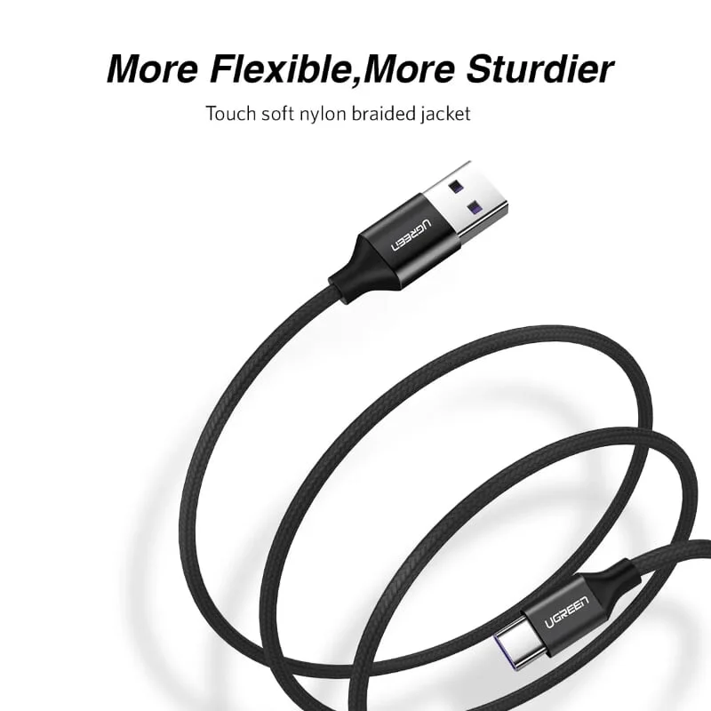Ugreen 60729 1.5M 5A Cáp dữ liệu USB Type-C sang USB 2.0 màu đen US279 — ảnh 3