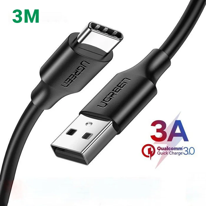 Ugreen 60826 3M màu đen Dây USB 2.0 sang USB Type-C US288