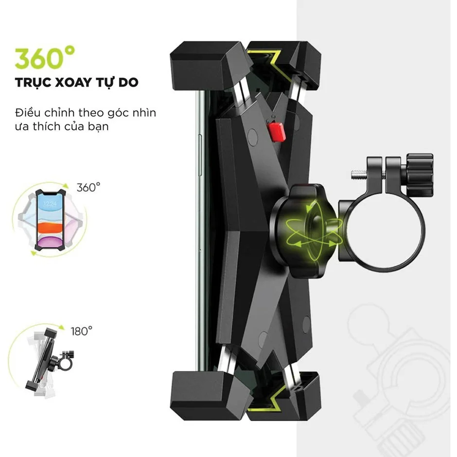 Ugreen 60989 Màu Đen Giá đỡ điện thoại UGREEN cho xe đạp xoay 360 độ LP181