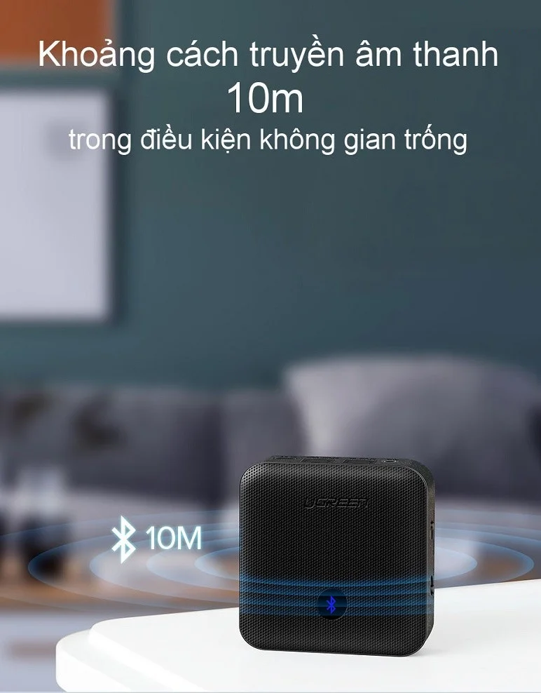 Ugreen 70158 v5.0 bộ nhận và phát bluetooth transmitter - receiver hỗ trợ spdif optical + 3.5mm và aptx CM144