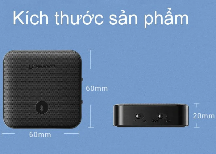 Ugreen 70158 v5.0 bộ nhận và phát bluetooth transmitter - receiver hỗ trợ spdif optical + 3.5mm và aptx CM144