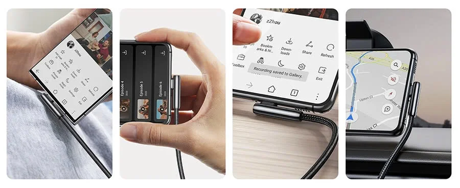 Ugreen 70415 2M màu đen cáp USB type C bẻ góc phải 90 độ ra usb A chống nhiễu US313