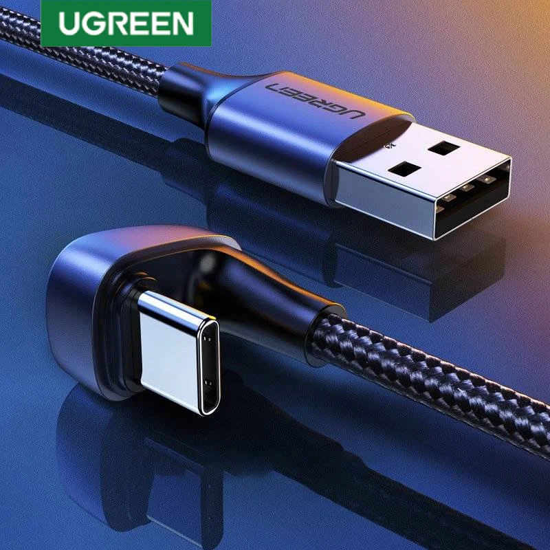Ugreen 70313 1M bẻ chữ U màu đen cáp USB type C sạc nhanh đầu bọc nhôm chống nhiễu US311 — ảnh 2