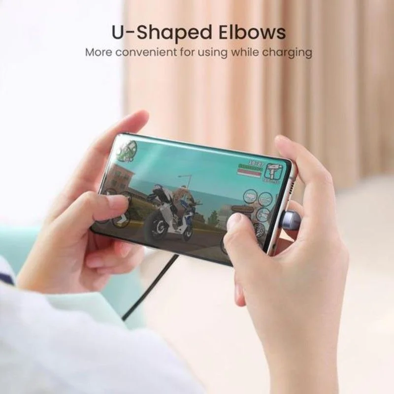 Ugreen 70314 1.5M bẻ chữ U màu đen cáp USB type C sạc nhanh đầu bọc nhôm chống nhiễu US311 — ảnh 4