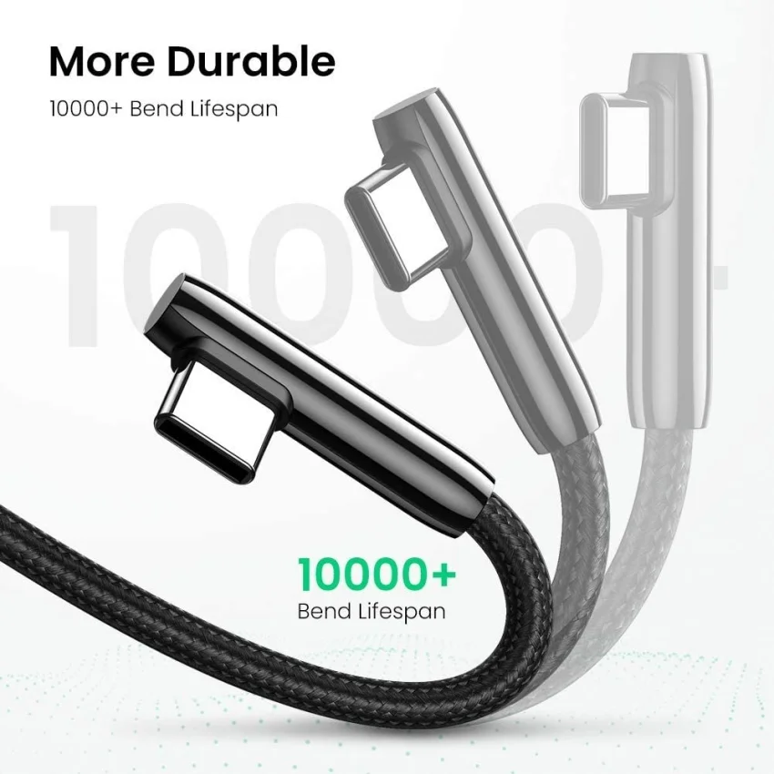 Ugreen 70415 2M màu đen cáp USB type C bẻ góc phải 90 độ ra usb A chống nhiễu US313 — ảnh 2