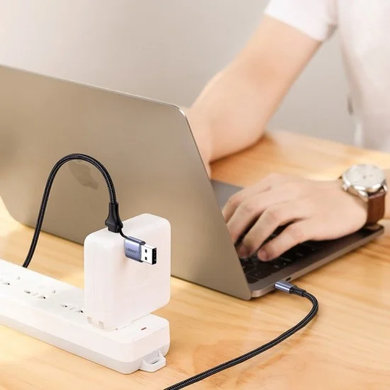 Ugreen 70416 1m qc3.0 Cáp sạc nhanh Type C ra USB C + A Màu đen US314