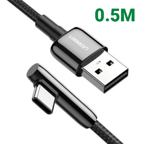 Ugreen 70431 dài 0.5M bẻ góc C 90 độ Cáp USB A sang Type-C 2.0 màu đen US317