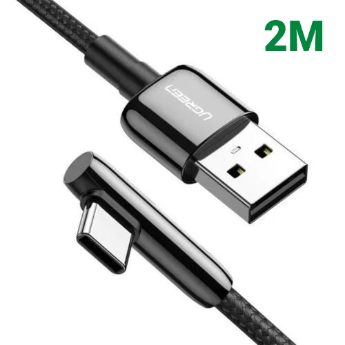Ugreen 70434 dài 0.5M bẻ góc C 90 độ Cáp USB A sang Type-C 2.0 màu đen US317