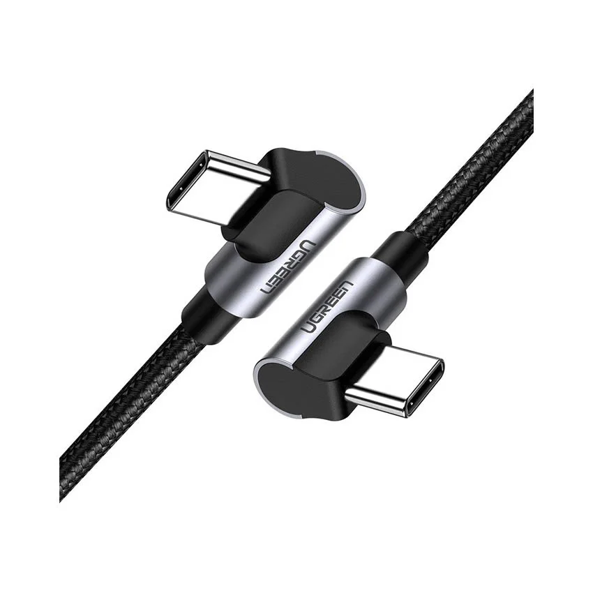Ugreen 70531 2M 3A 2 đầu bẻ góc phải 90 độ cáp USB type C ra C đầu nhôm chống nhiễu US323 — ảnh 3