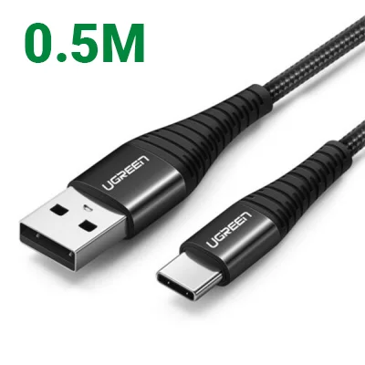 Ugreen 70560 0.5m QC4.0 3A cáp USB A ra Type C đầu nhôm chống gãy US301