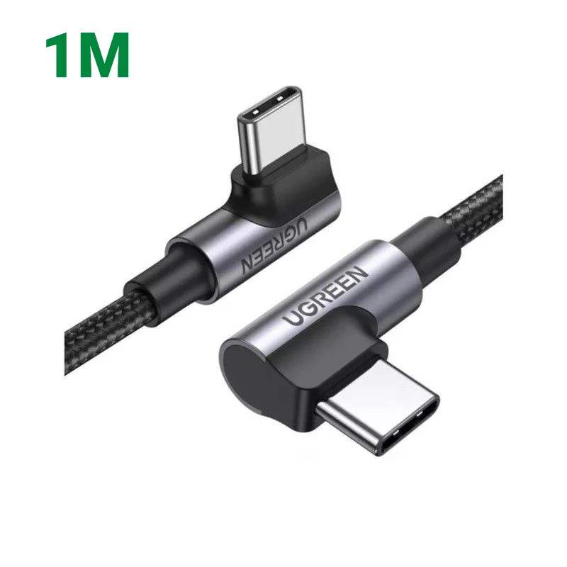 Ugreen 70696 1M 2 đầu bẻ 90 độ cáp USB type C màu đen US335