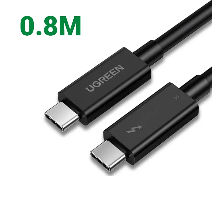 Ugreen 70951 0.8M 40Gbps 100W USB 3.1 cáp USB type C Thunderbolt 3 hỗ trợ PD màu đen US341