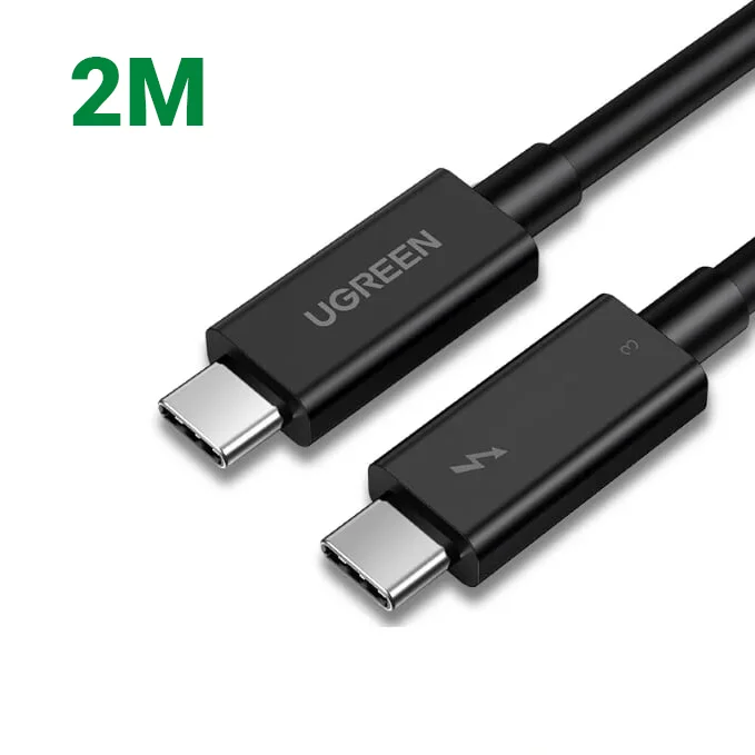 Ugreen 70952 2M 40Gbps 100W USB 3.1 cáp USB type C Thunderbolt 3 hỗ trợ PD màu đen US341