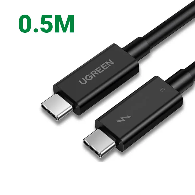 Ugreen 80324 0.5M 40Gbps 100W USB 3.1 cáp USB type C Thunderbolt 3 hỗ trợ PD màu đen US341