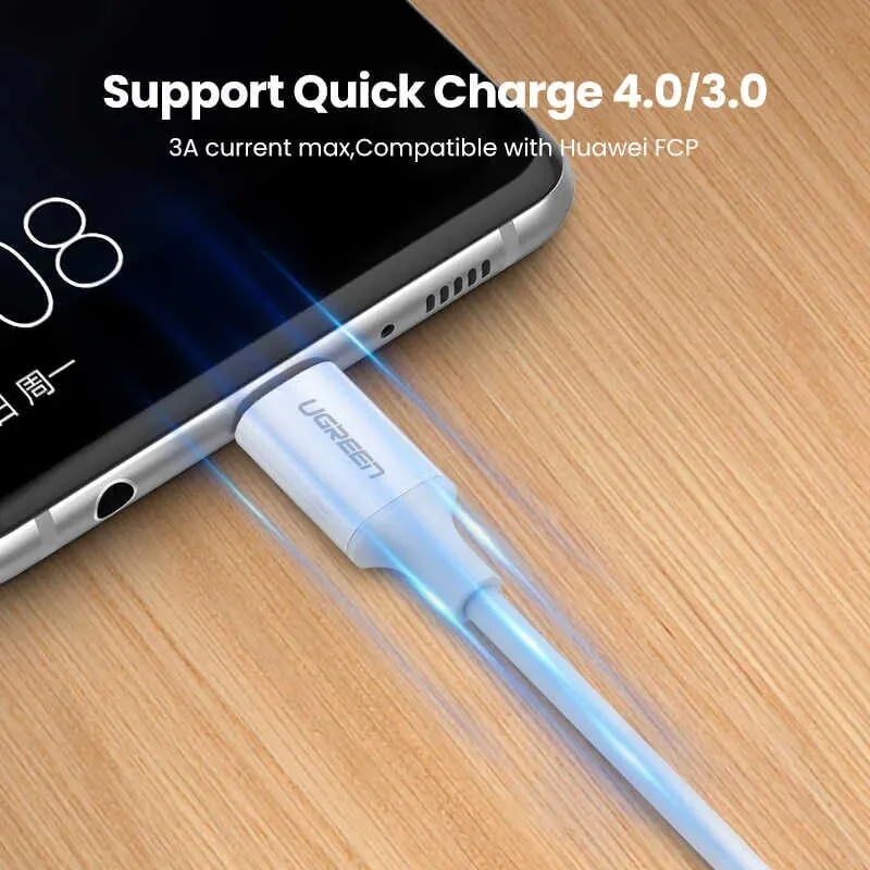 Ugreen 60551 1m 5A cáp usb type c revolution 2.0 vỏ abs màu trắng US300