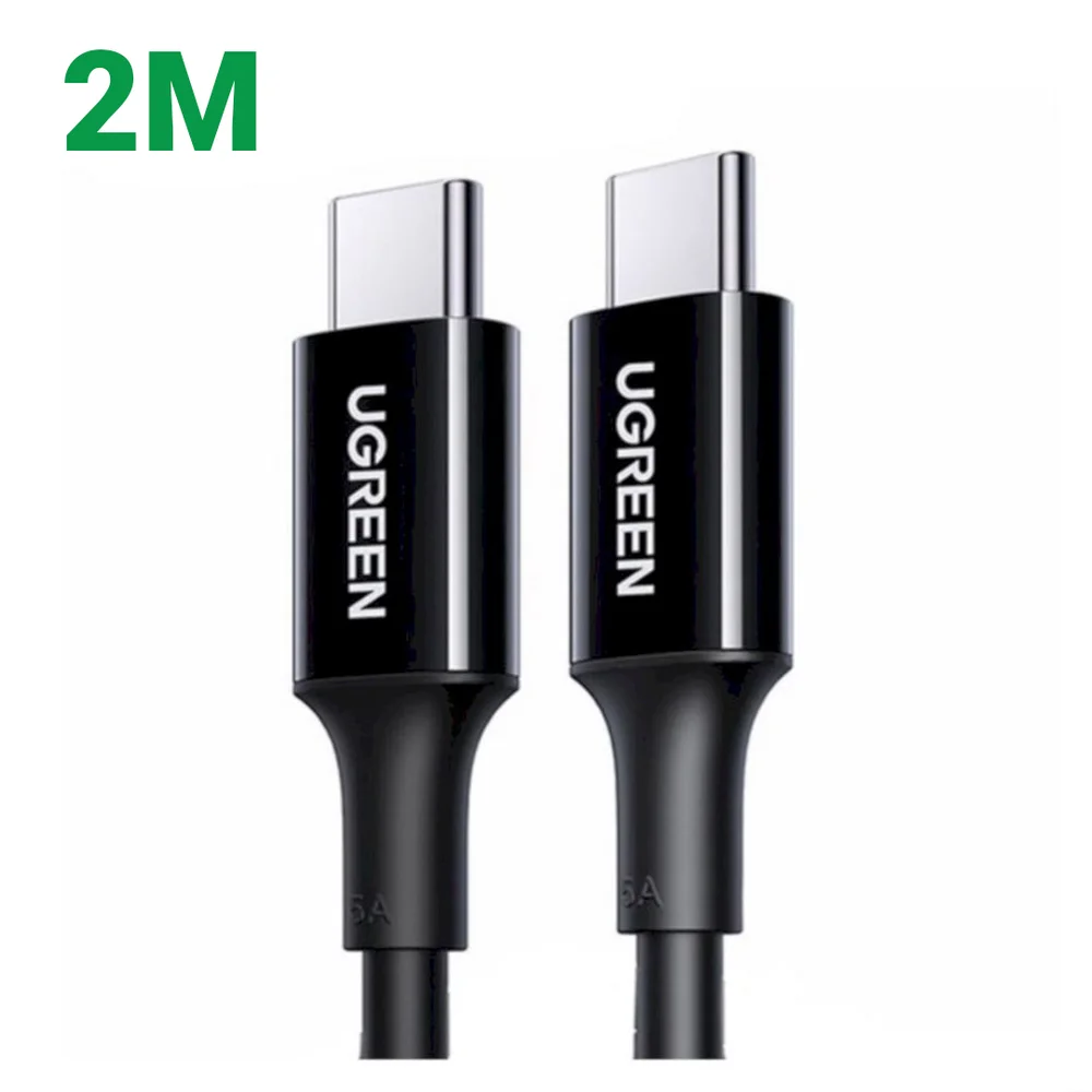 Ugreen 80372 2M 100W màu đen Cáp sạc nhanh và truyền dữ liệu 2 đầu USB type C Us300