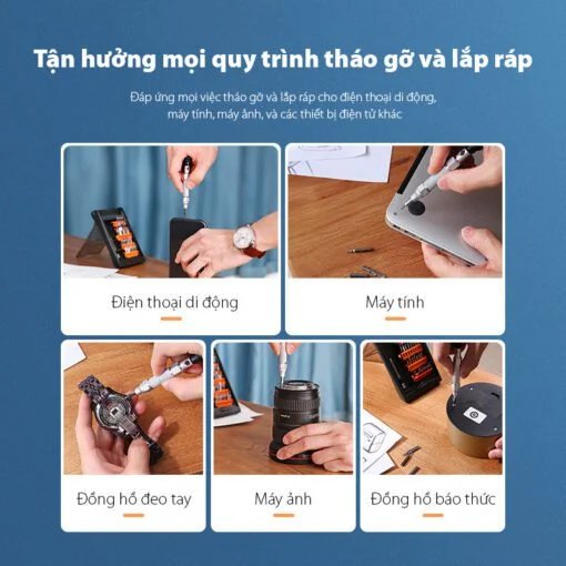 Ugreen 80459 38 trong 1 bộ vít đa năng mạ nhôm đầu hít từ tính hộp màu đen CM372