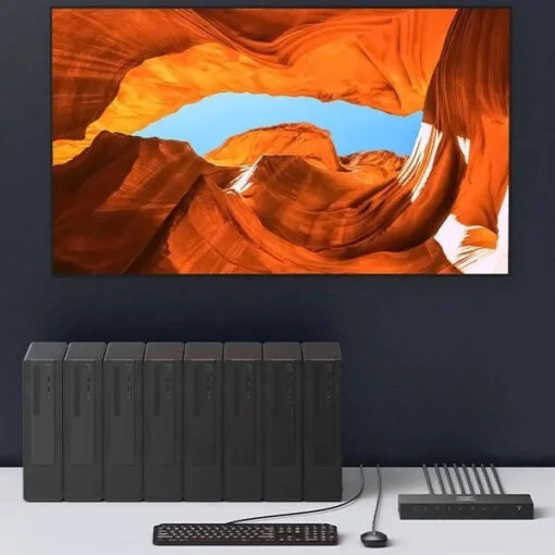 Ugreen 80963 4K 60Hz 5M Bộ chuyển tín hiệu 8 CPU dùng 1 Màn hình cổng HDMI KVM Switch USB kèm dây USB-B hổ trợ hot key cm546 — ảnh 3