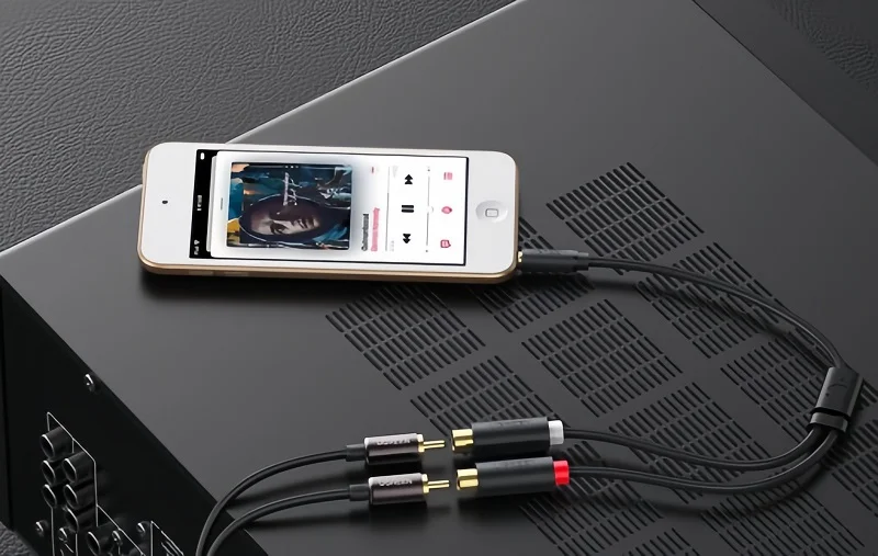 Ugreen 90655 5M Cáp 3.5mm sang 2 đầu RCA đầu mạ vàng 24k AV195 — ảnh 3