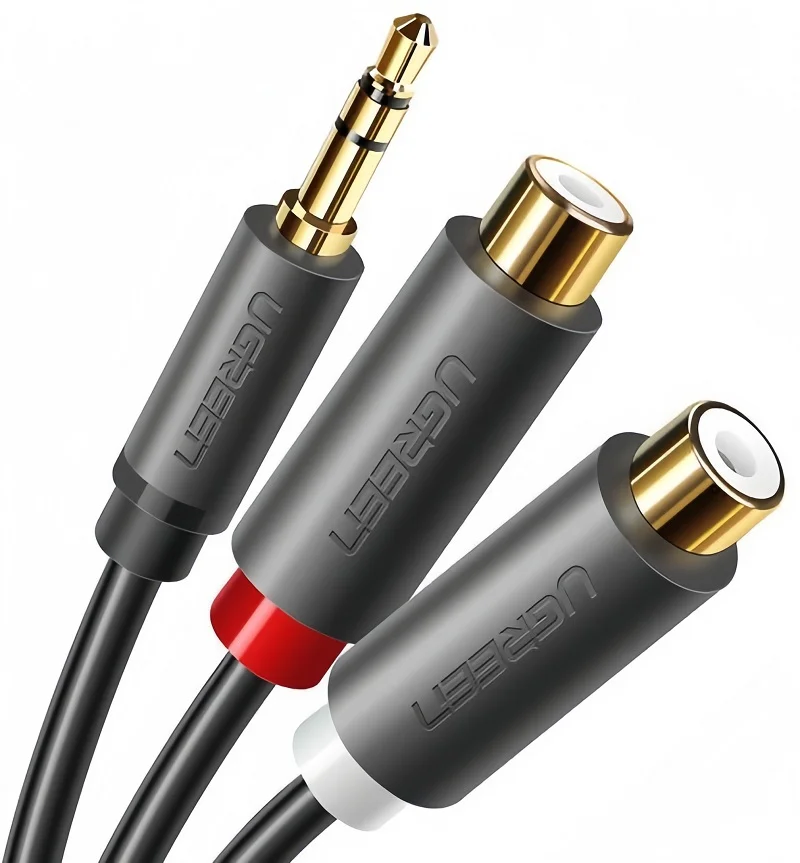 Ugreen 90657 15M Cáp 3.5mm sang 2 đầu RCA đầu mạ vàng 24k AV195 — ảnh 2
