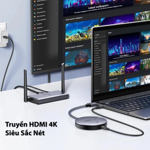 Ugreen 90909A 4k30hz băng tần 2.4g và 5g 1 bộ nhận và 1 bộ phát wireless HDMI không dây 4K 29497 CM586 — ảnh 10
