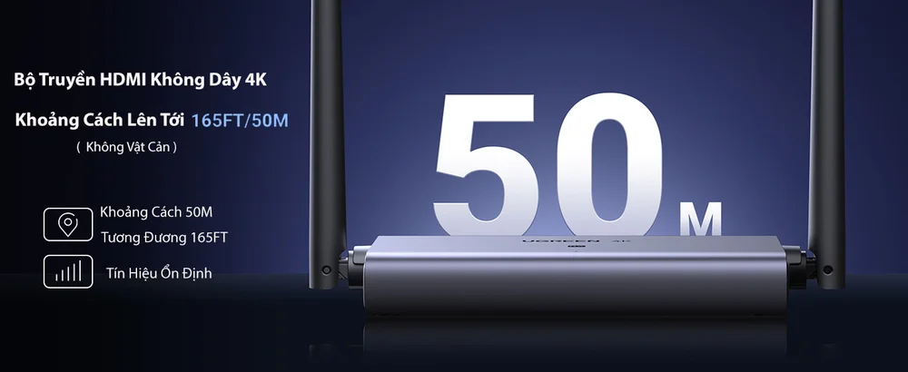 Ugreen 90909A 4k30hz băng tần 2.4g và 5g 1 bộ nhận và 1 bộ phát wireless HDMI không dây 4K 29497 CM586 — ảnh 3