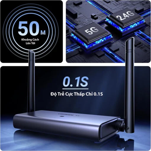 Ugreen 90909A 4k30hz băng tần 2.4g và 5g 1 bộ nhận và 1 bộ phát wireless HDMI không dây 4K 29497 CM586 — ảnh 5