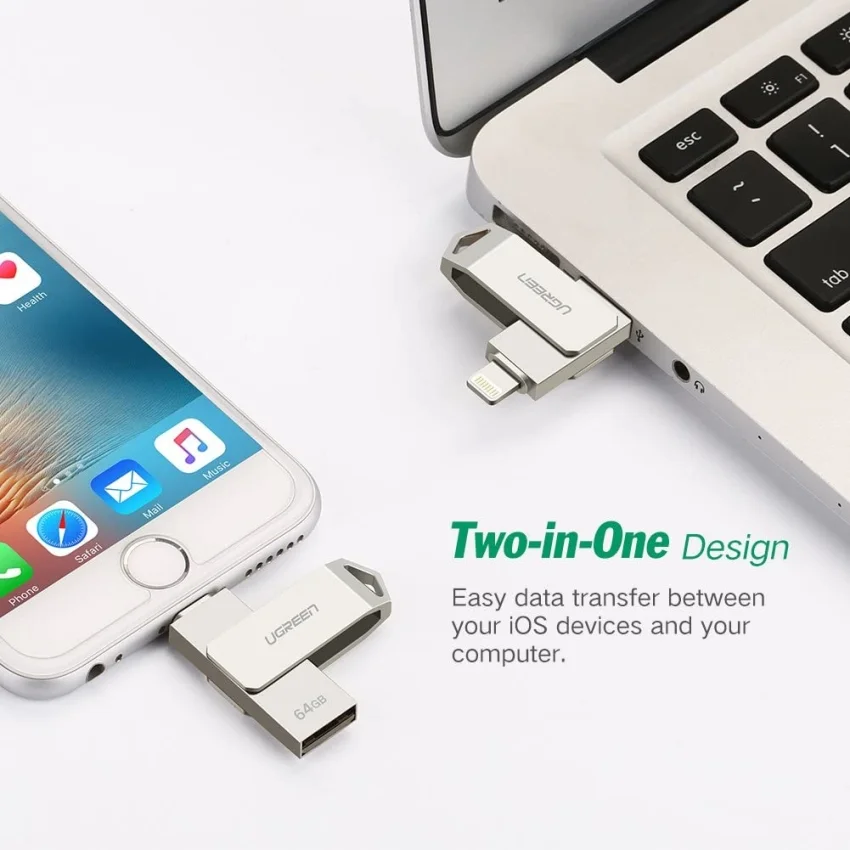 USB 128Gb Cổng USC2.0 Ổ Flash đầu lightning cho iPhone-iPad UGREEN US200 30647 — ảnh 2