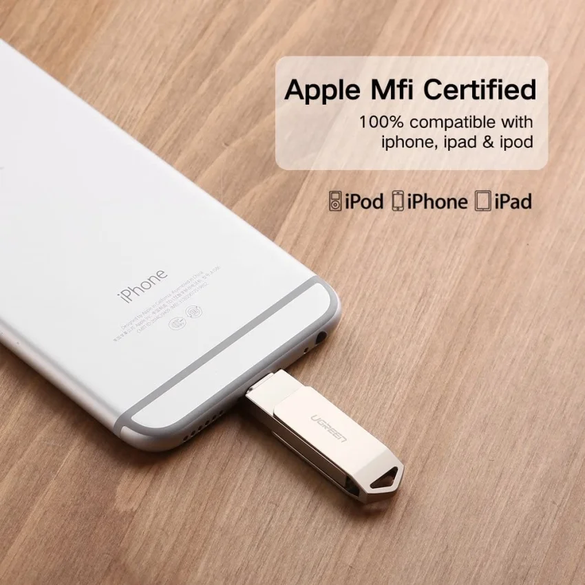 USB 128Gb Cổng USC2.0 Ổ Flash đầu lightning cho iPhone-iPad UGREEN US200 30647 — ảnh 4