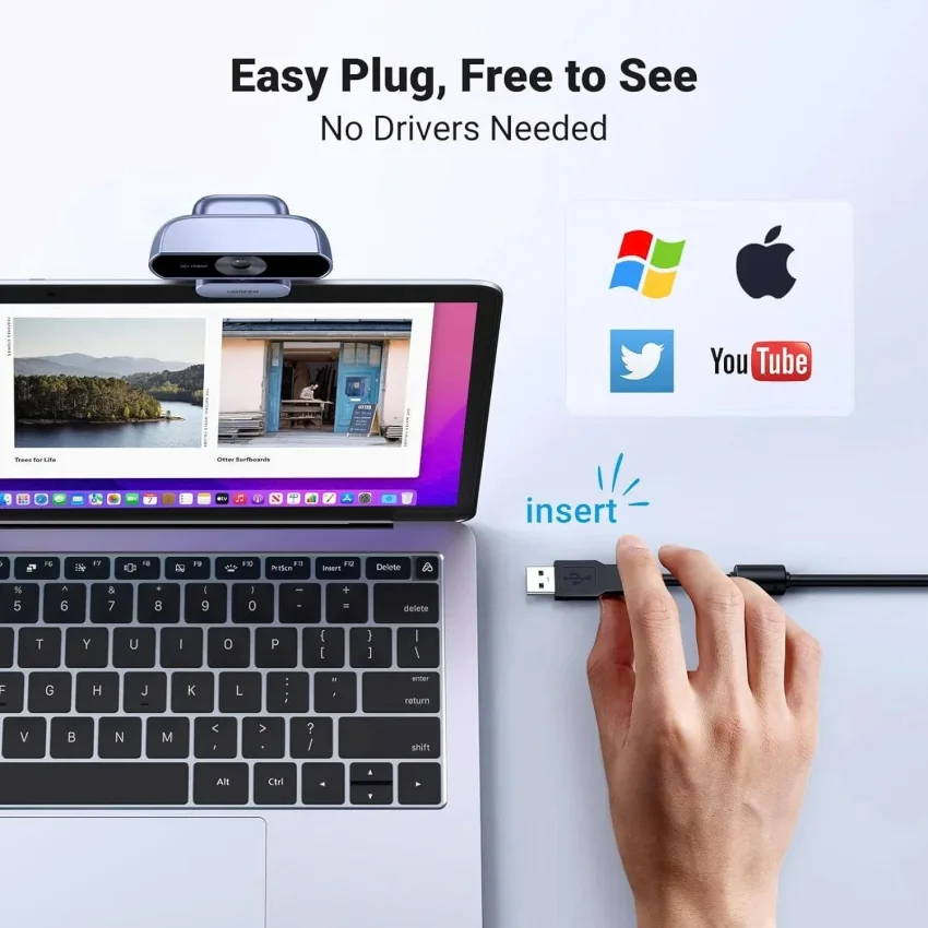 Webcam cắm dây USB dùng cho máy tính Full HD 1080@ 30Hz Ugreen 15728 — ảnh 8