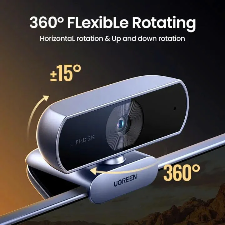 Webcam FullHD dùng cho máy vi tính cắm cổng USB màu đen và xanh Ugreen 25442